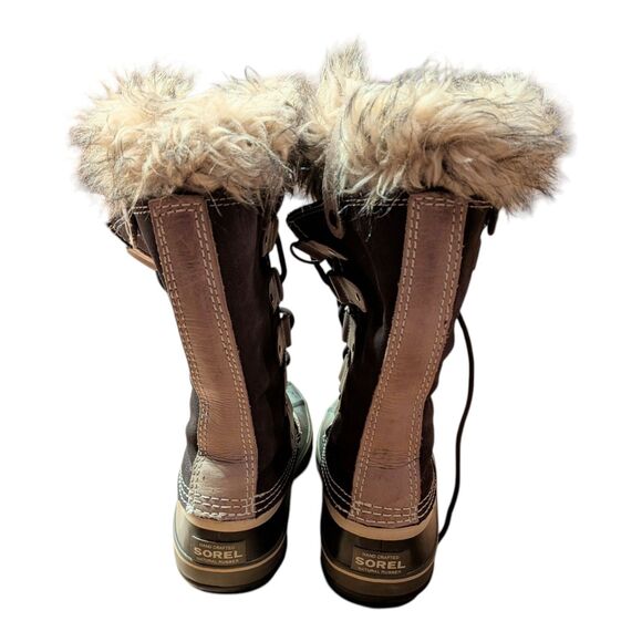 Sorel Joan of Arctic Boots Faux Fur Brown Waterproof Insulated Winter 7 Snow - Picture 7 of 10